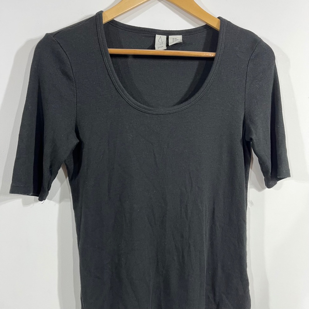Joie Preppy Granola Ribbed Scoop 90s Minimalist Pima Cotton Top Womens Medium